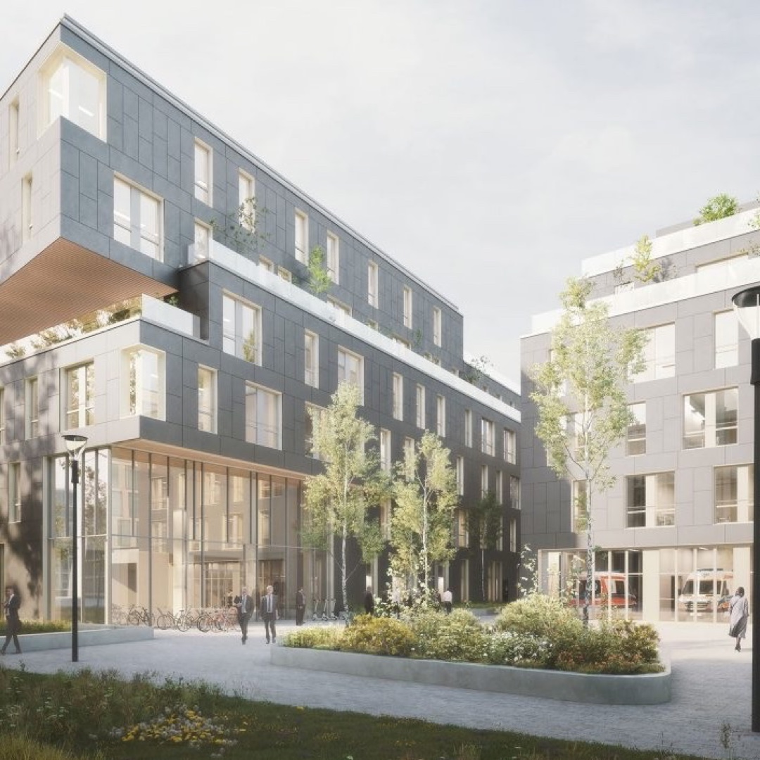 Rendering des Bürogebäudes KISS in der Kistlerhofstraße 140 in München