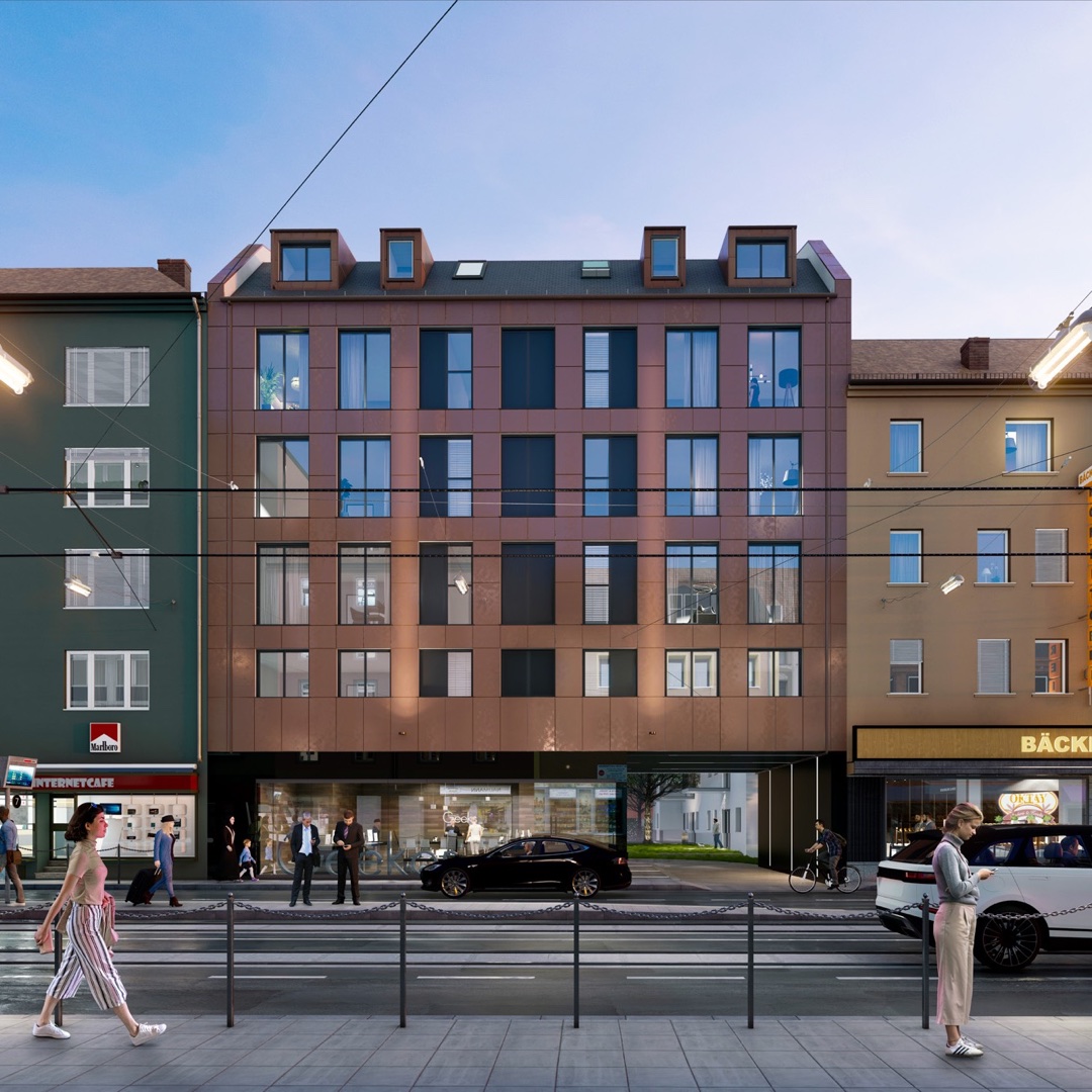 Rendering der Wohnanlage NSS7-9 in der Schweiggerstraße 7-9 in Nürnberg